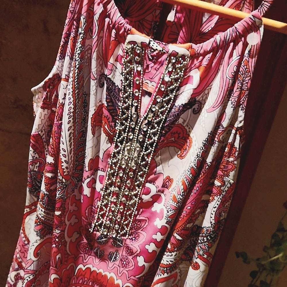 COPY - NWT -  INC International pink floral print womans dress size XS petite